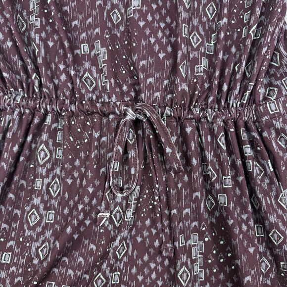 Woolrich Dress Womens Size XS Burgundy Tribal Print Sleeveless Cinch Waist - Picture 4 of 9